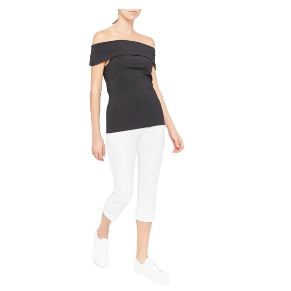 Theory Elegant Black Off-Shoulder Blouse - Picture 3 of 9